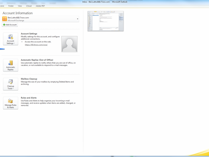 Outlook Signature Screen Shot 1