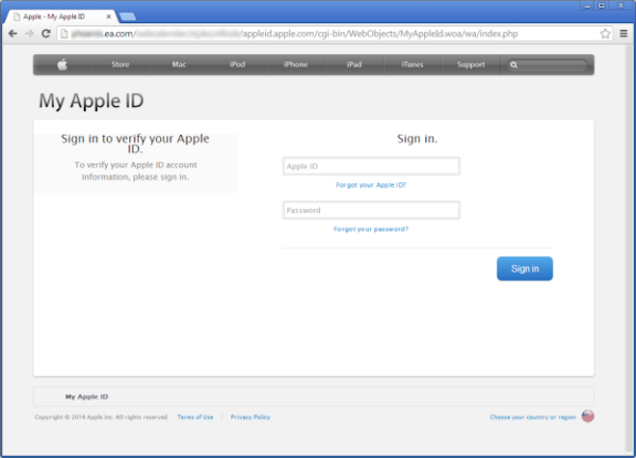 Fake Apple ID Sign In Page