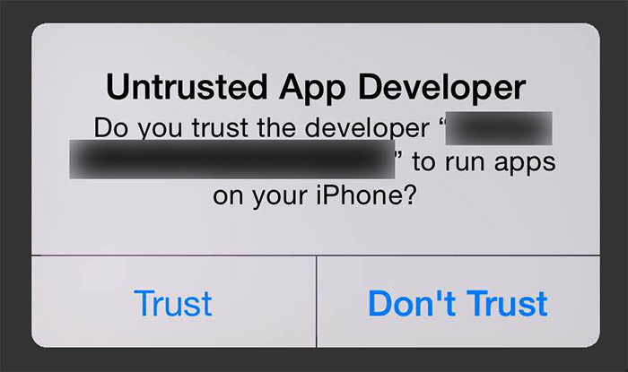 ios untrusted app developer