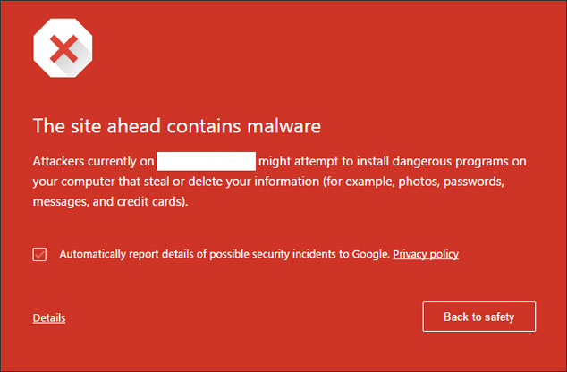 Google red screen malware warning