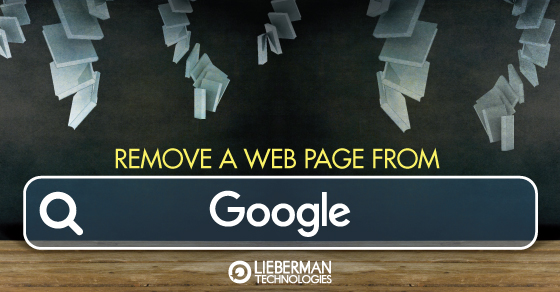 how to remove a page from the Google index