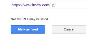 Google Webmaster Tools Mark Fixed Button