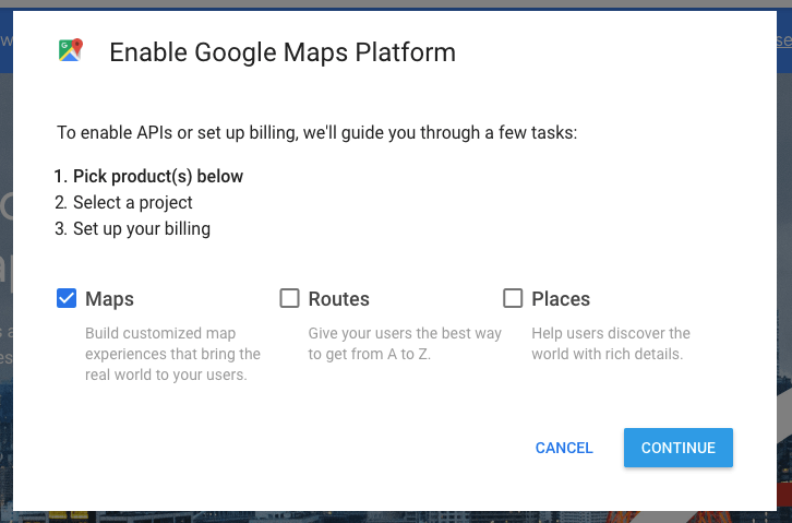 Enable the Google Maps Platform